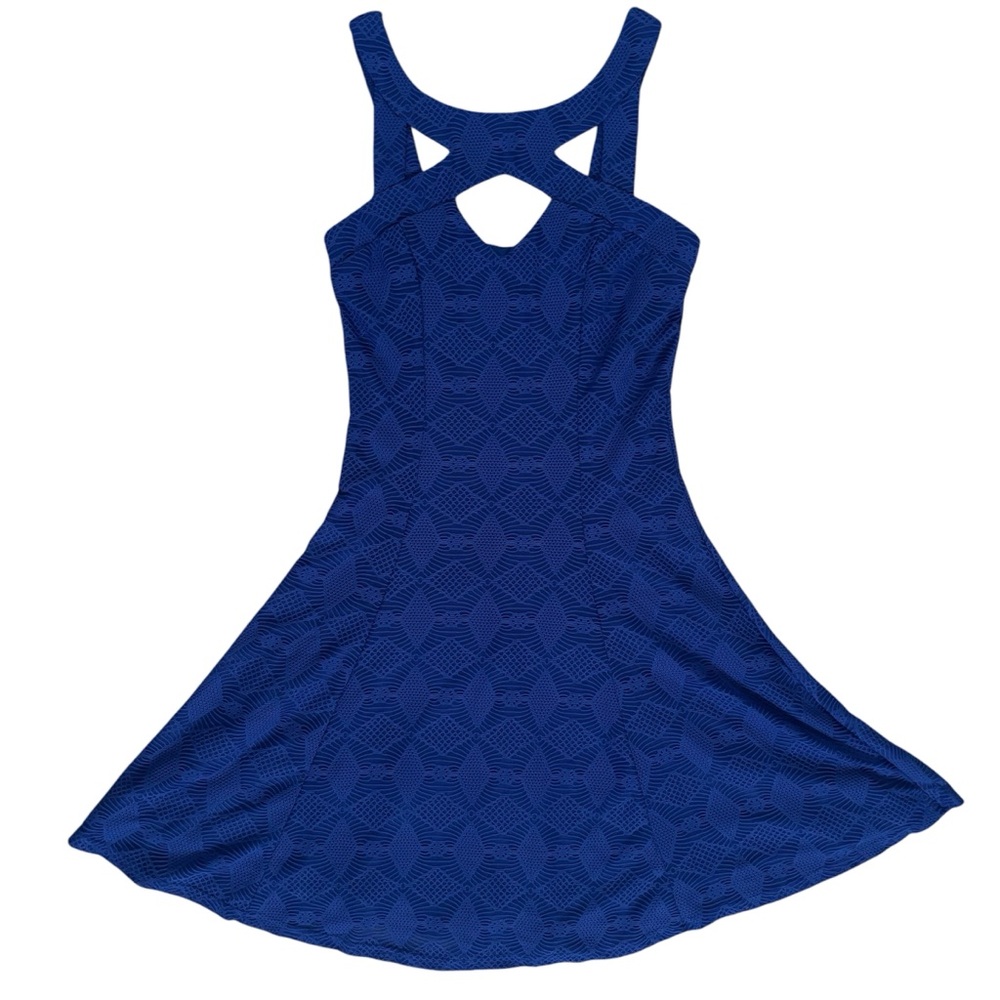 Royal Blue Strapless Cut Out Mini Dress Size Small